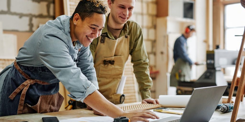 carpenters designing in shop